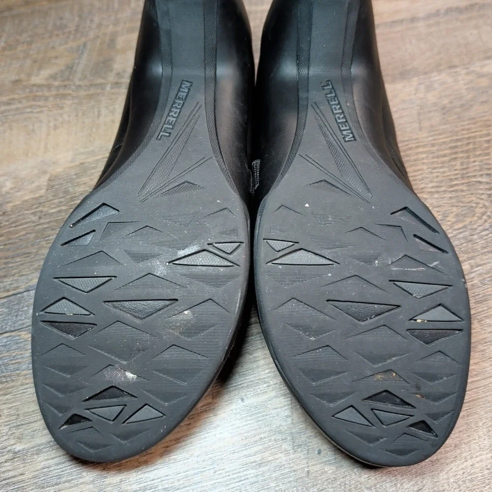 Merrell Evera Draft Black Leather Mary Jane Heel Comfort Shoes Women's Size 11
